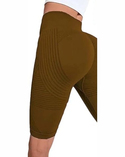 3D Compression Short Leggings — Brown