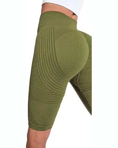 3D Compression Short Leggings — Green A